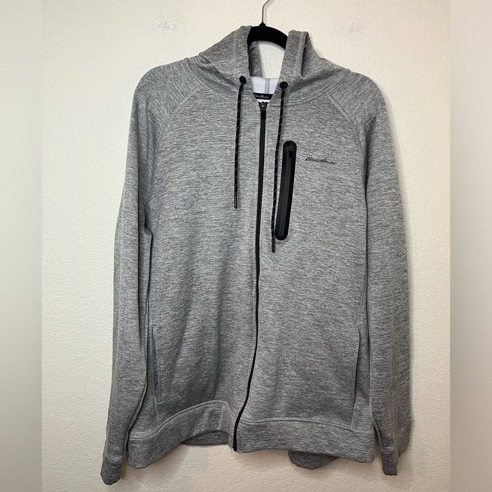 Eddie Bauer‎ Full Zip Hoodie FreeDry Material Gray size XXL